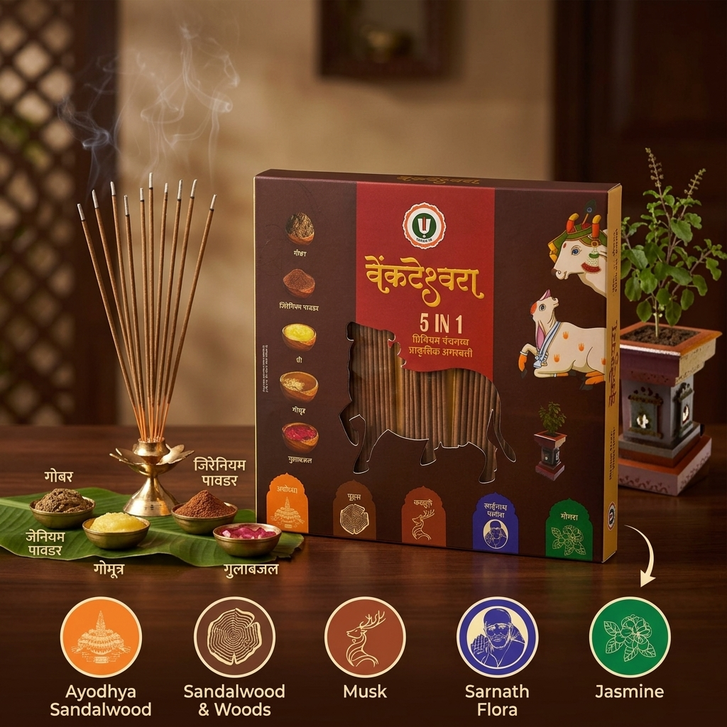 पंचगव्य 5 इन 1 अगरबत्ती